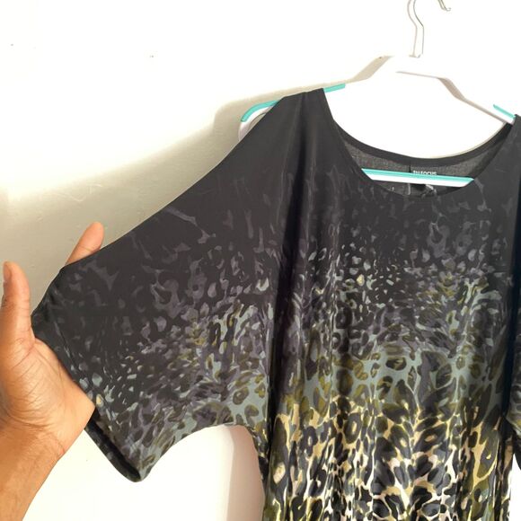 EnFocus Studio Cold-Shoulder Animal Print Mini Dress: Size Medium - Picture 4 of 10